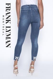 Stretch Jean With Pearl &amp; Bow Detail
