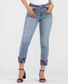 Tribal Cuffed Sequined Jean, Size: 4