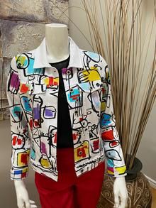 Dolcezza White Printed Jacket