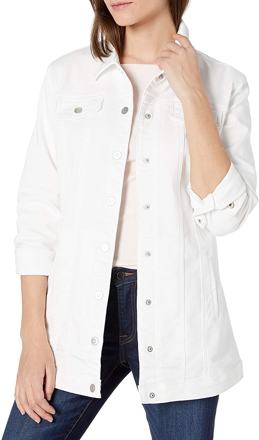 Tribal Long Jean Jacket *COLORS*, Color: White, Size: S