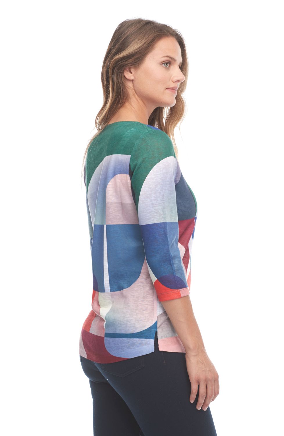 Geo Color Boatneck Top