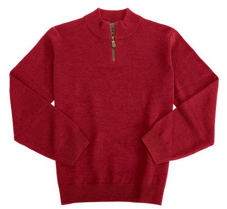 Leather Trimmed Baruffa Merino Wool 1/4 Zip Sweater