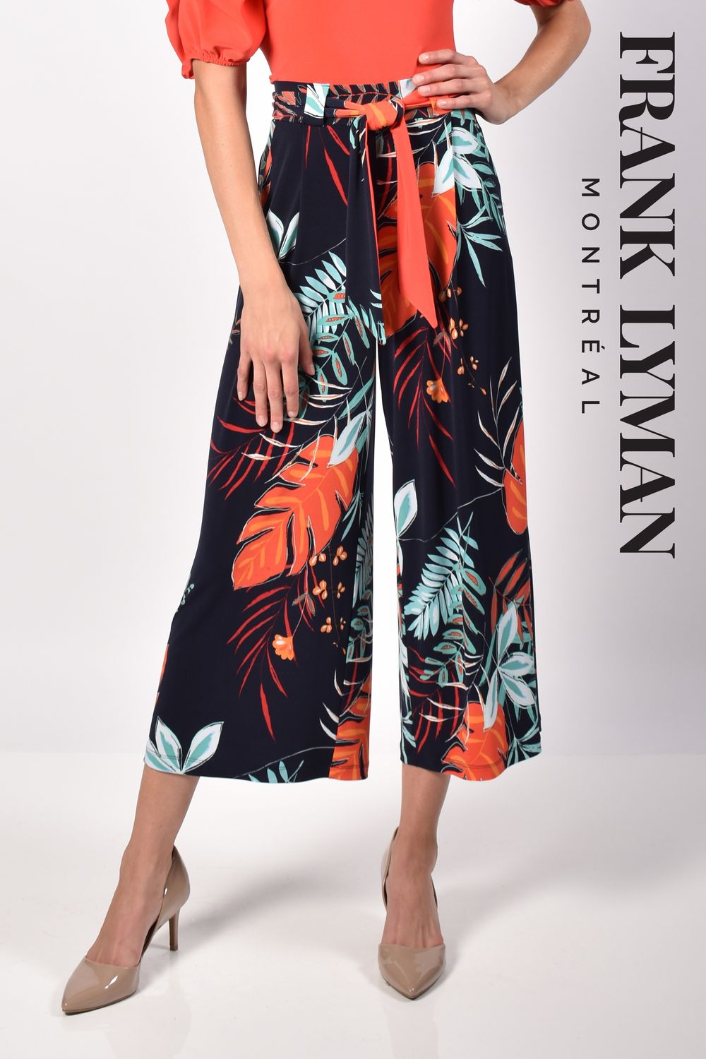 Navy/Orange Knit Culottes, Size: 4