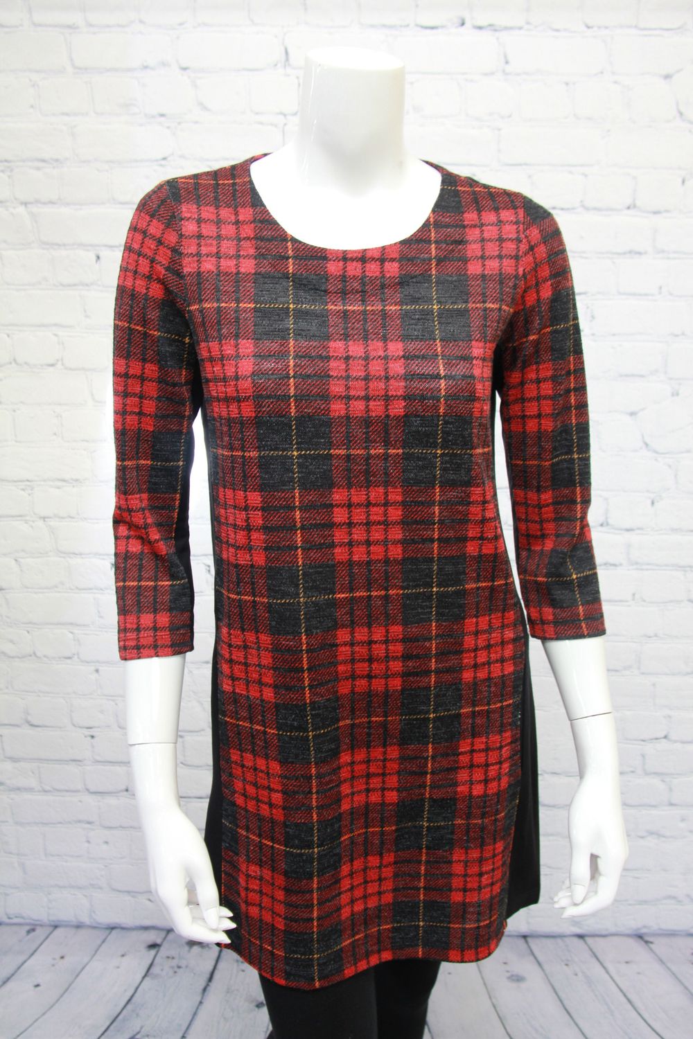 Crimson Plaid Tunic