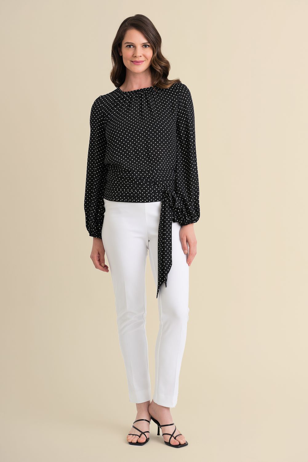 Polka Dot Belted Top , Size: 8