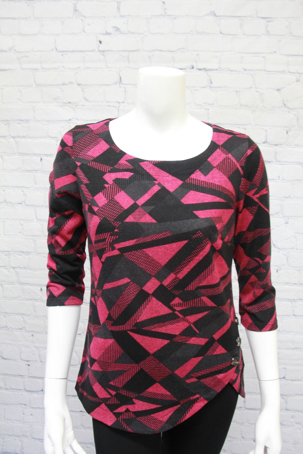 Black/Fuchsia Top, Size: S