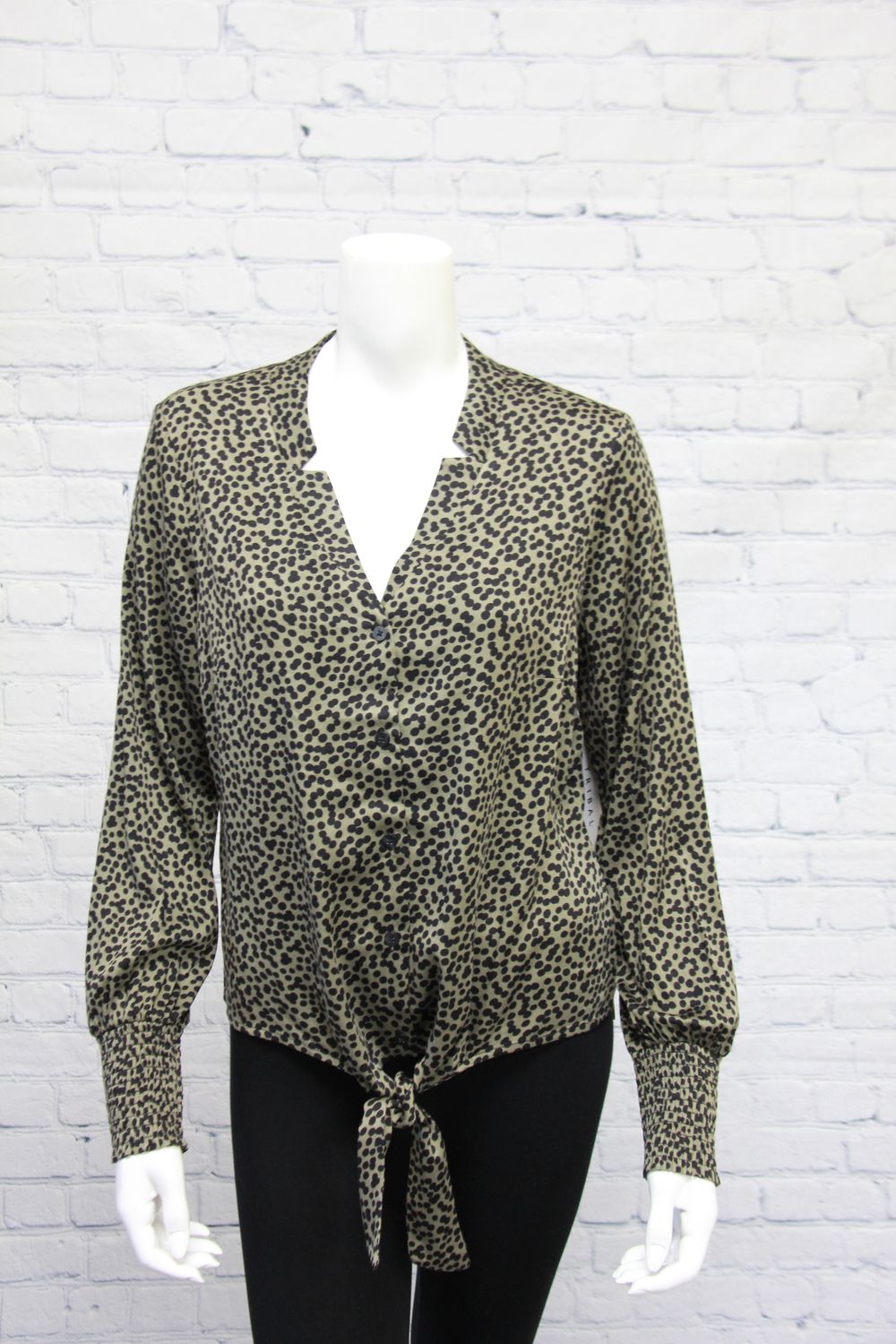Blouse With Front Tie, Size: S