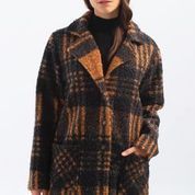 Boucle Knit Tailored Collar Coat