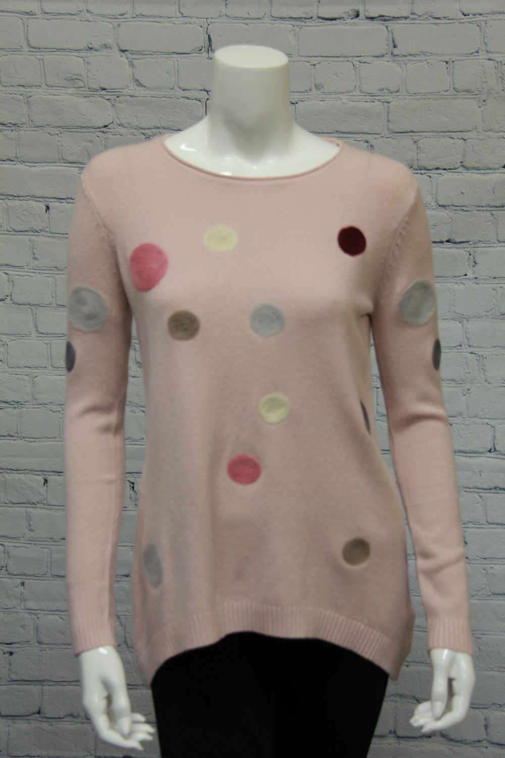 Darla Hi Lo Pullover, Color: Pink Combo, Size: S