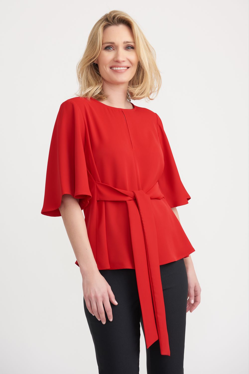 Red Flare Sleeve Top, Size: 6