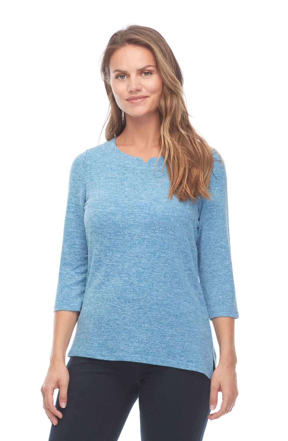 Notched Boat Neck Top