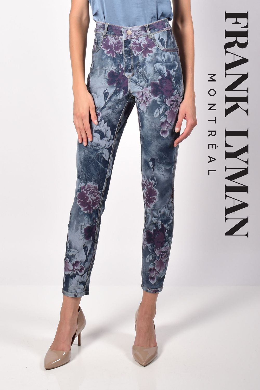 Dark Blue/Floral Denim Reversible Pant