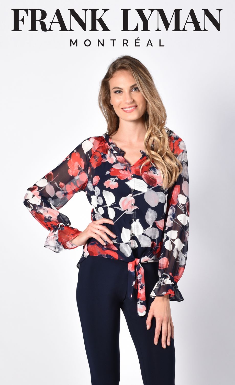 Navy/Red Woven Top, Size: 4