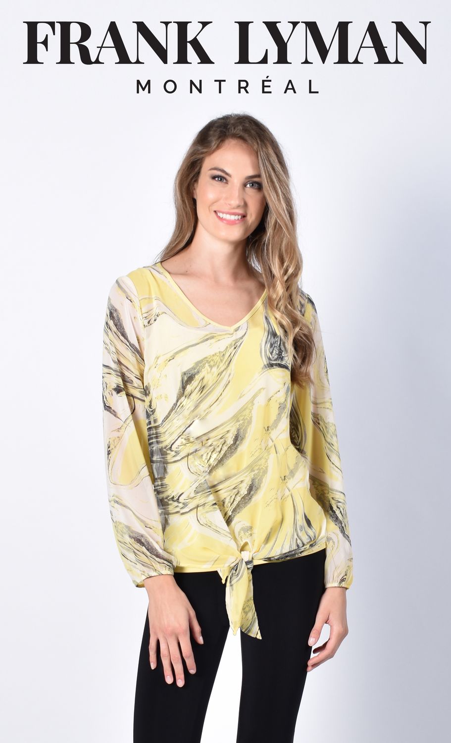 Black / Yellow Woven Top, Size: 10