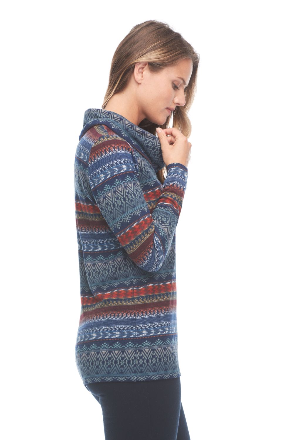 Print Funnel Neck Top
