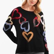 Long Sleeve Big Heart Sweater, Size: XS
