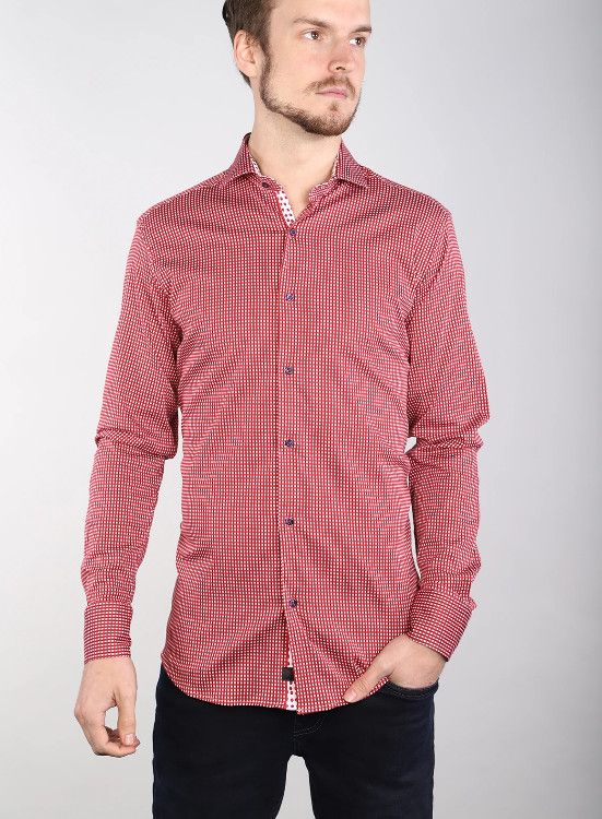 Red Gingham Print Shirt