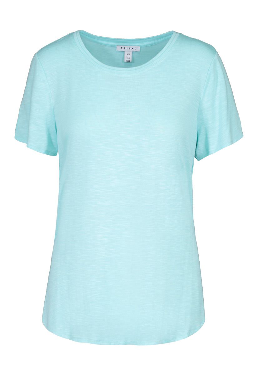 Crewneck T With Side Slits *More Colors*, Color: Ocean, Size: XS