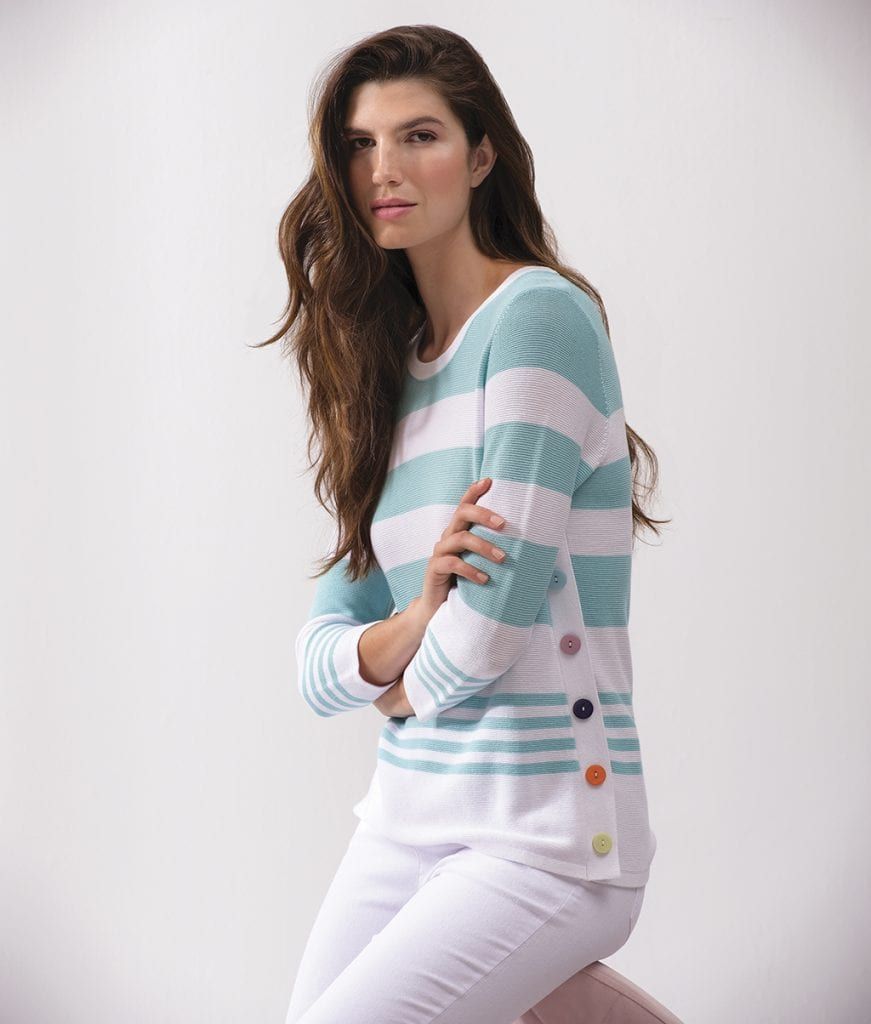 AQUA Stripe Sweater, Size: L