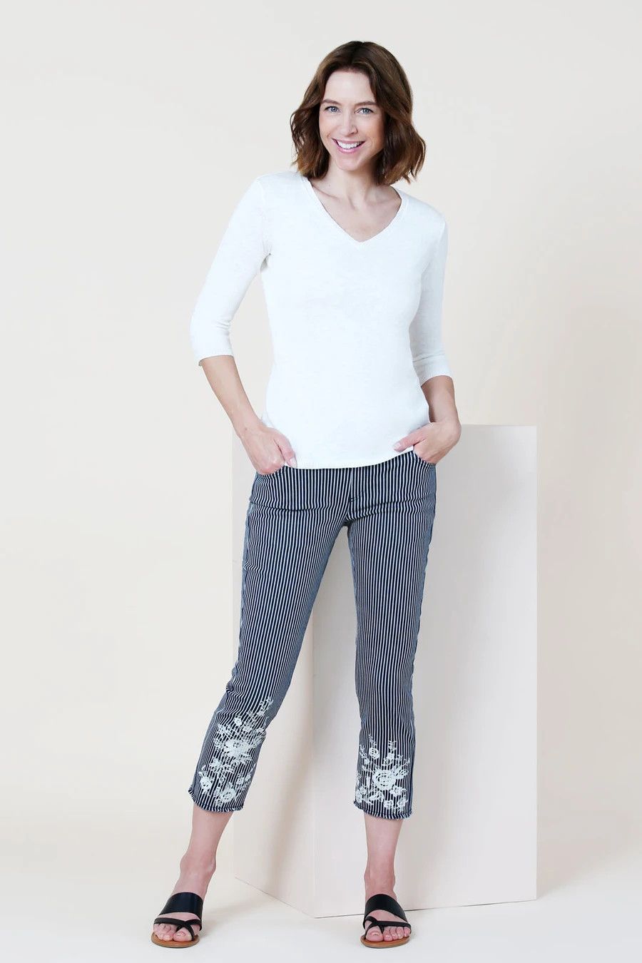 Ticking Stripe Print 25" Thinny Crop