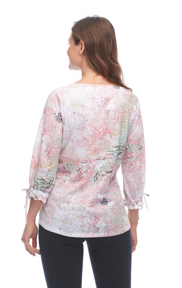 Pastel Print Fancy Sleeve Top