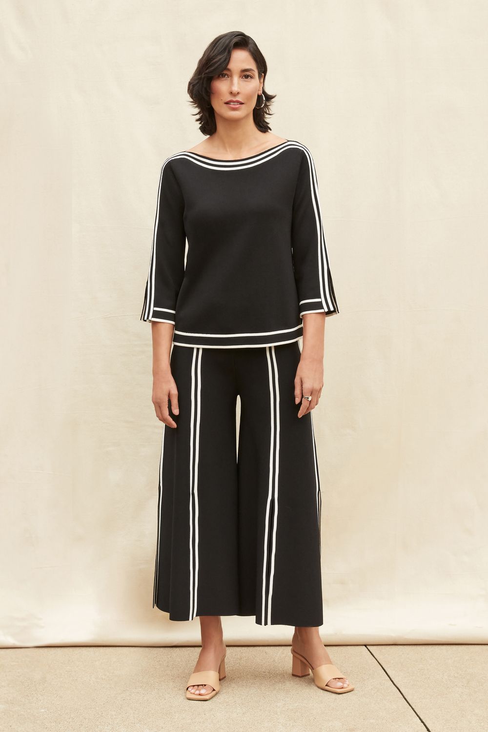 Black Sweater With White Accent, Size: S
