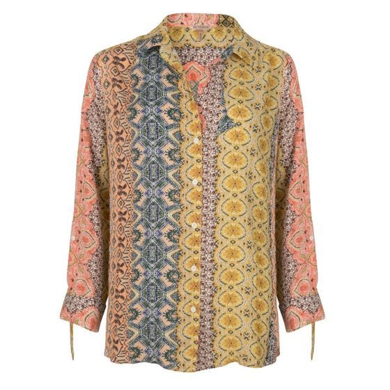 Oversized Border Print Blouse