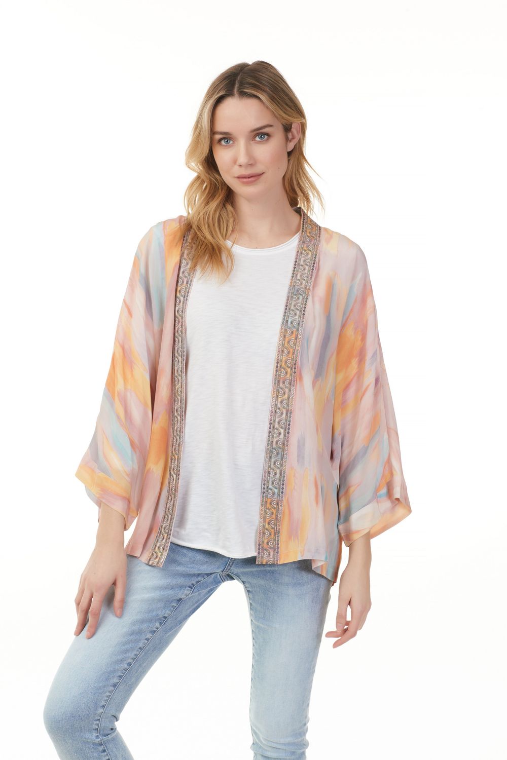 Kimono With Embroidery Tape