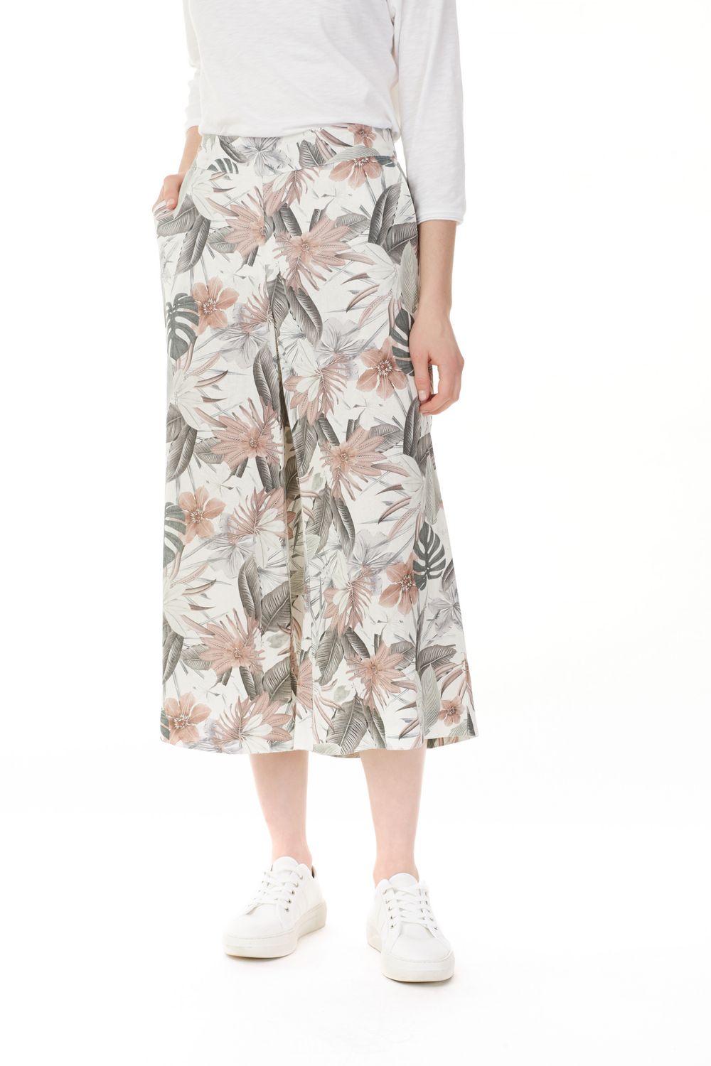 Printed Linen Blend Palazzo