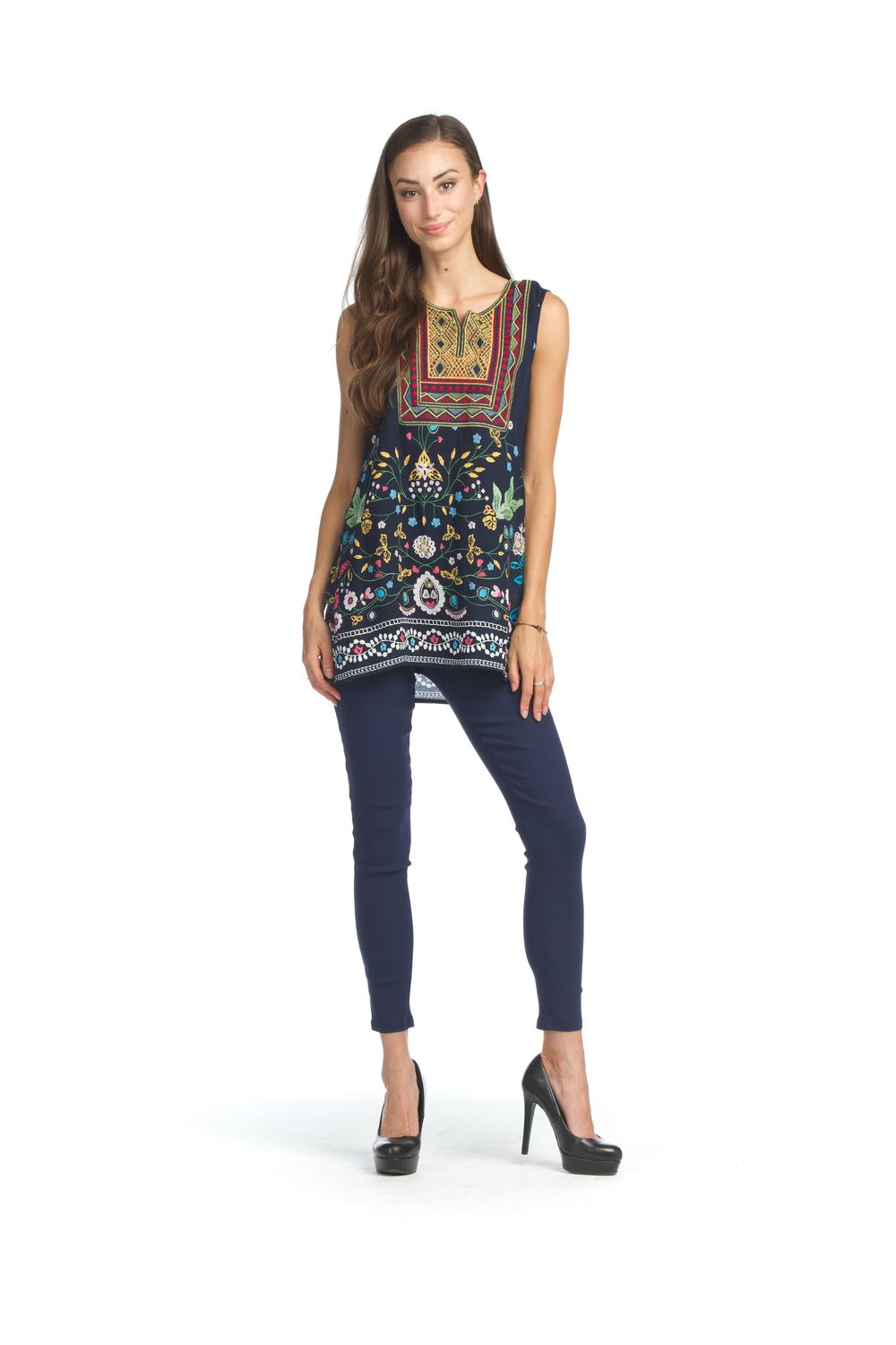 Embroidered Sleeveless Blouse