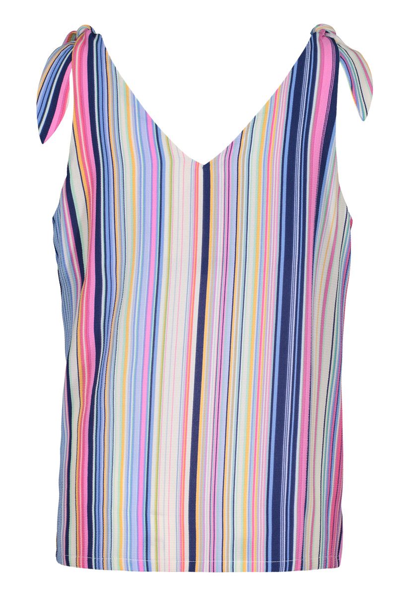 Sleeveless Blouse With Tie
