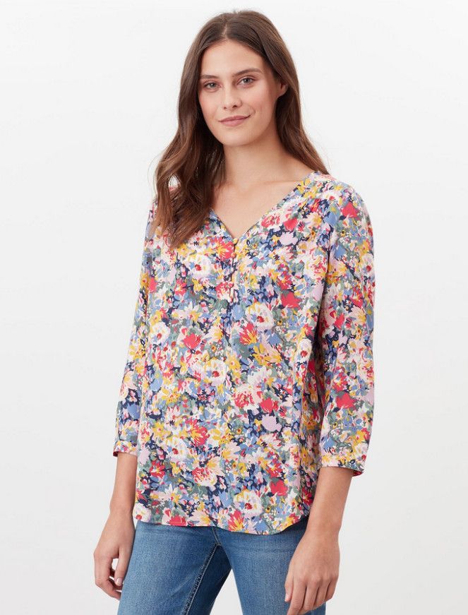 Briella V Neck Long Sleeve Woven Top