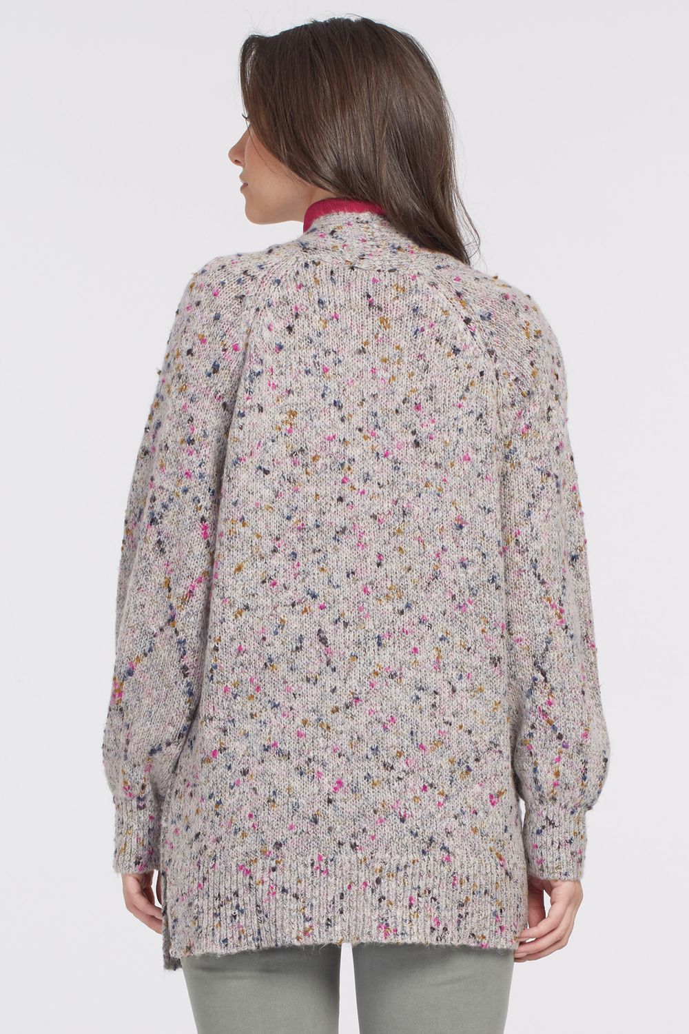 Cardigan Sweater With Pockets Grey Mix