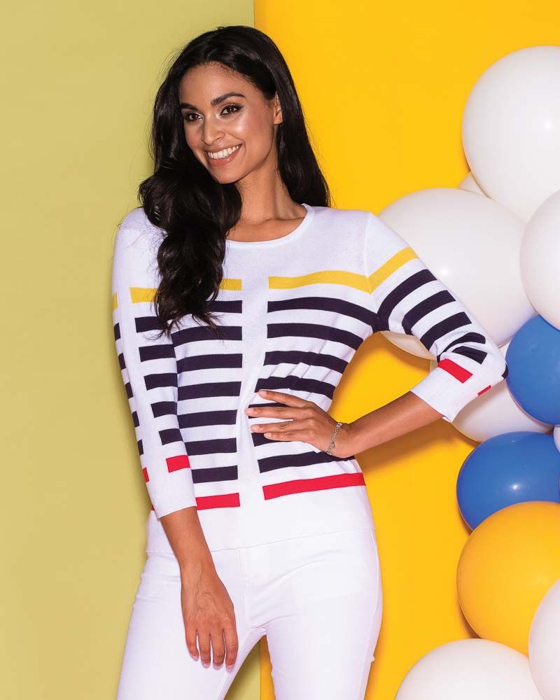 Multi Stripe Sweater, Size: S