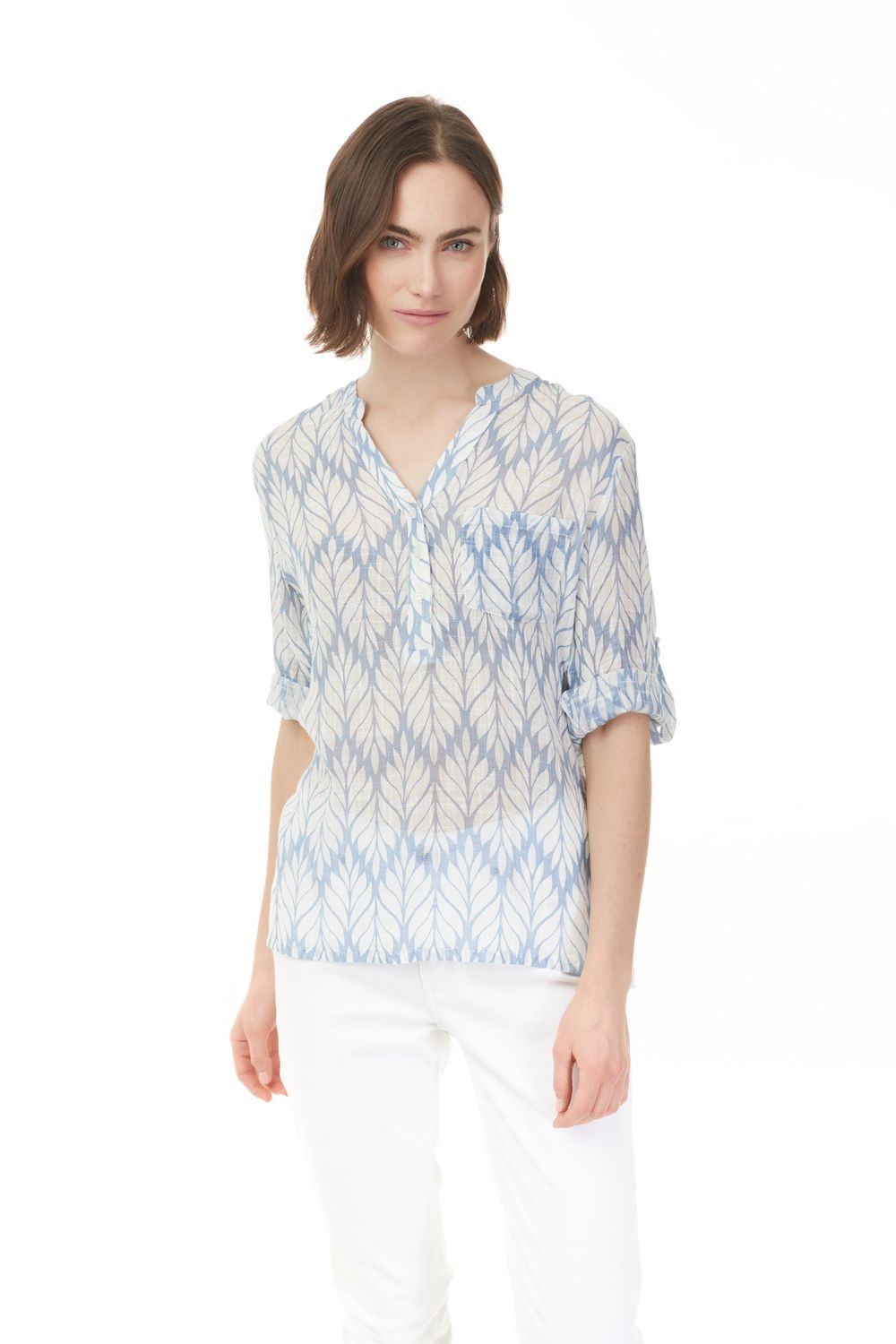 Printed Blouse Azure, Size: S