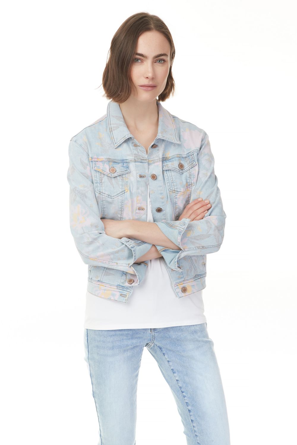 Printed Jean Jacket Sorbet