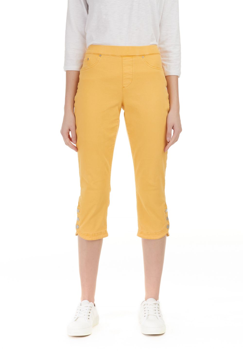 Cropped Twill Pants Marigold, Color: Marigold, Size: 4