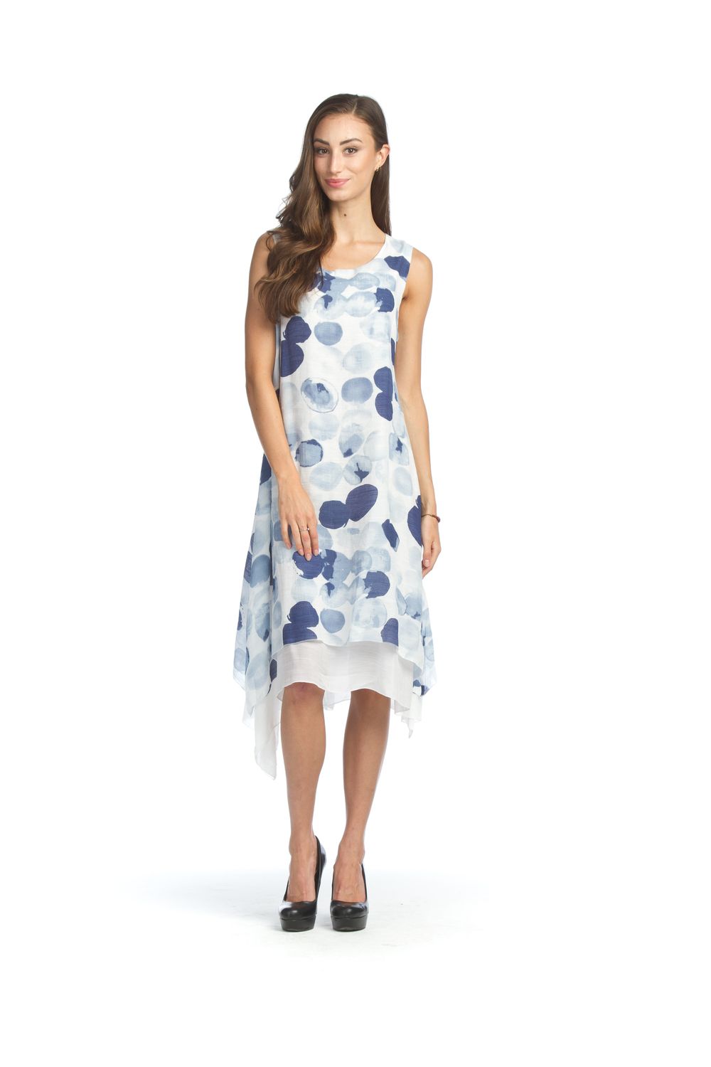 Polka Dot Layered Crinkle Dress