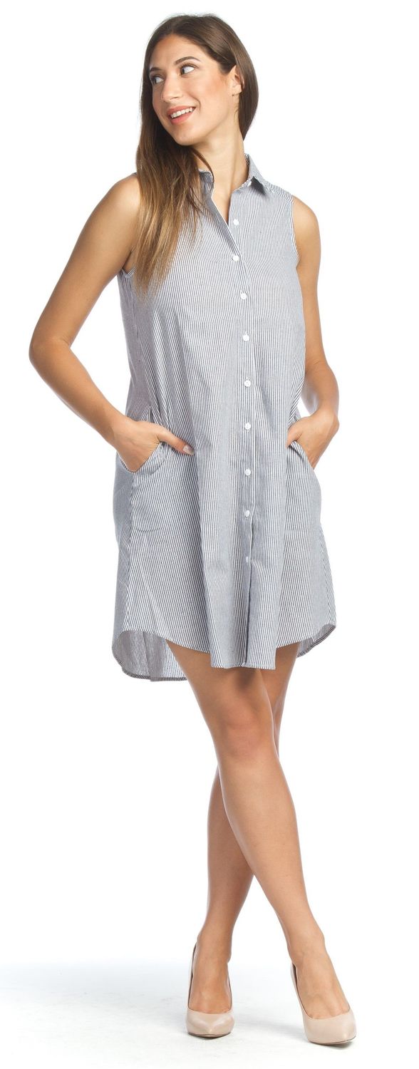 Button Front A-line Dress 