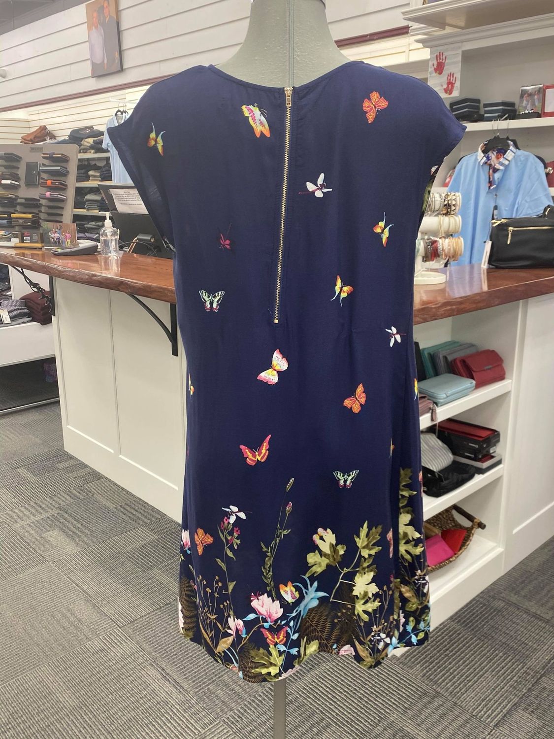 Border Print Dress Butterflies