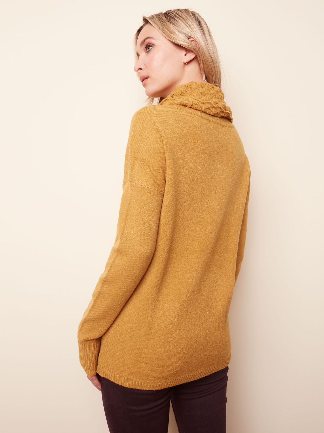 Long Sleeve Cowl Neck With Pockets