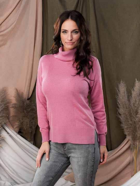 Turtleneck Sweater, Color: Rasberry, Size: S
