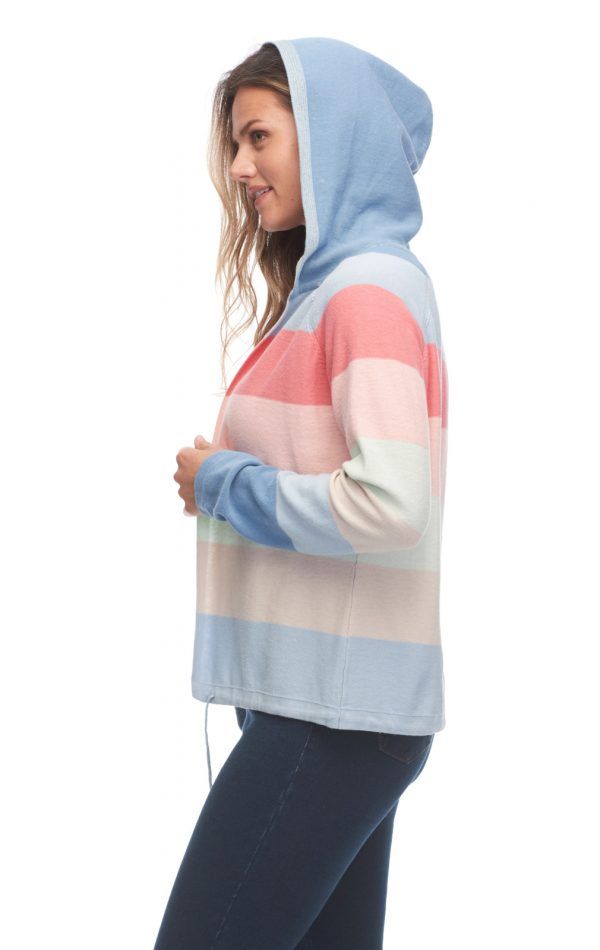 Rainbow Stripe Hoodie Cardigan