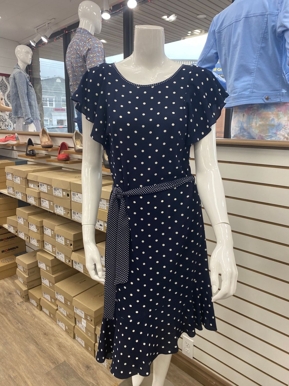 Navy Polka Dot Dress