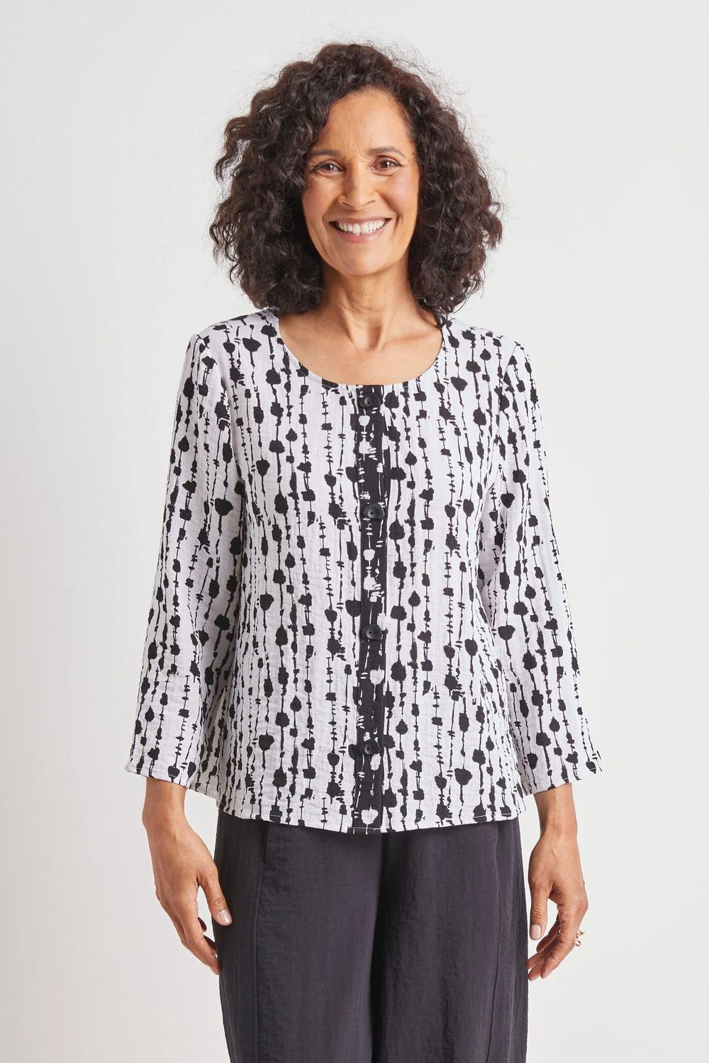 Bead Stripe Swing Jacket