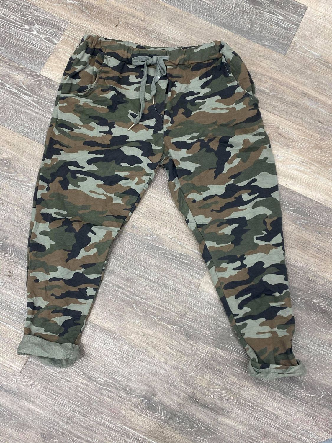 Khaki Camoflage Pull On Drawstring