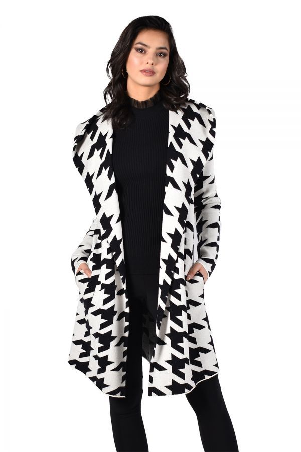 Off White/Black Knit Cover-Up 213155u, Size: S