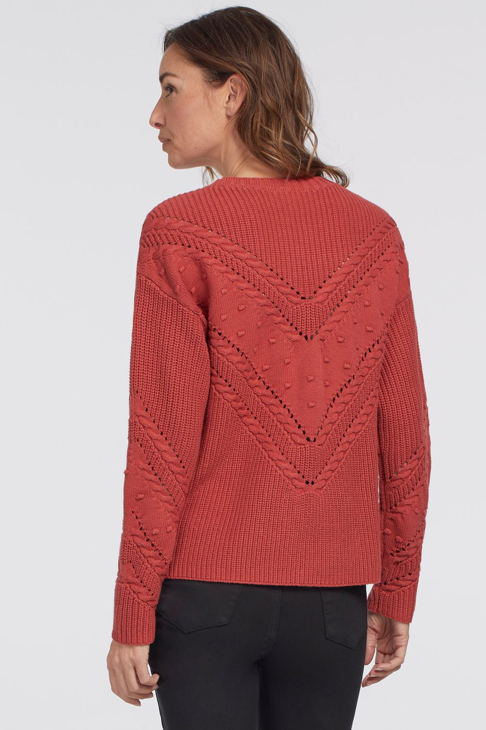 Sweater With Pompom, Color: Brick, Size: XS