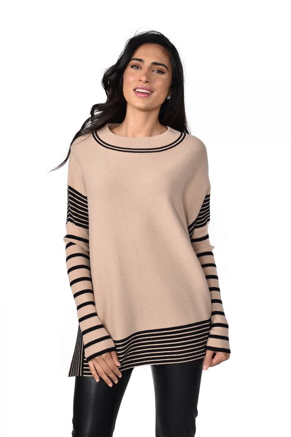 Beige/Black Sweater