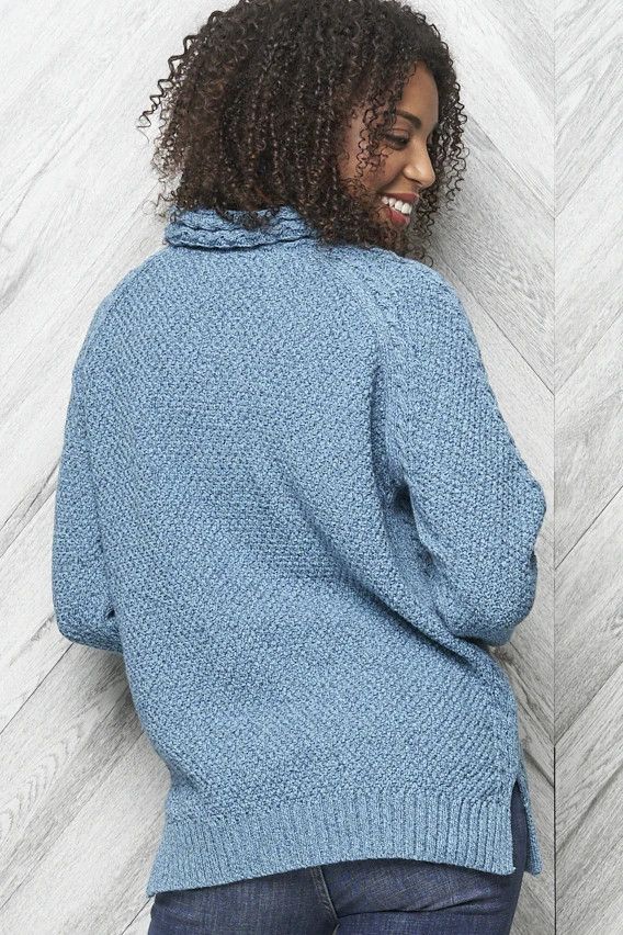 Miller Slouchy Pullover 85099, Color: Cobalt Tweed, Size: XS